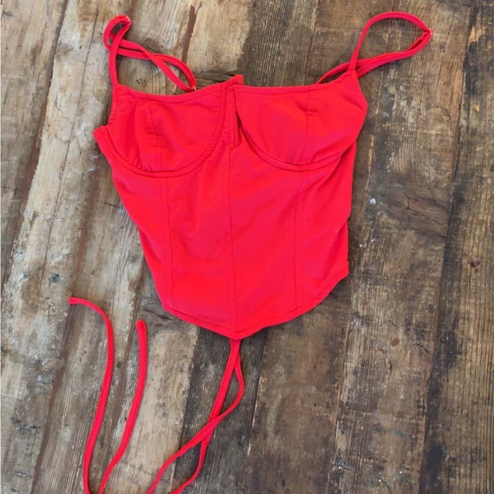 Red Women's Bustier Camisole Top
